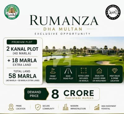 2 Kanal Plot For Sale in DHA Rumanza Total Total 2 Kanal + 18 Marla Extra land 2 Kanal Plot For Sale in DHA Rumanza Total Total 2 Kanal + 18 Marla Extra land