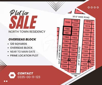 North Town Residency Phase 1 Overseas block 120 sqyards plot