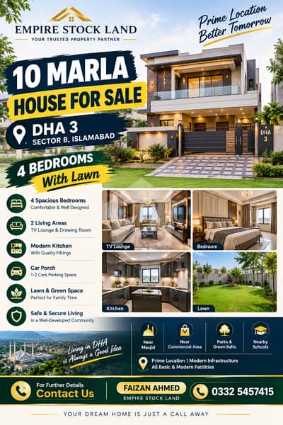 10 Marla House for Sale DHA Phase 3, Sector B, Islamabad 10 Marla House for Sale DHA Phase 3, Sector B, Islamabad