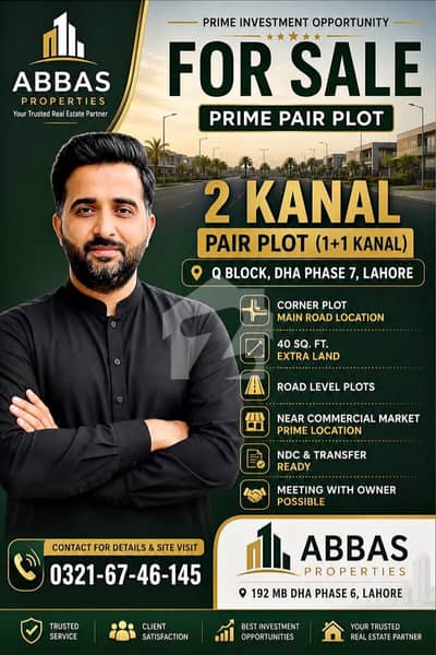 ڈی ایچ اے فیز 6 - بلاک ایل ڈی ایچ اے فیز 6,ڈی ایچ اے ڈیفینس,لاہور میں 2 کنال رہائشی پلاٹ 20.0 کروڑ میں برائے فروخت۔