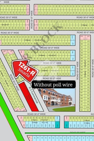 without poll wire 3marla plot for sale