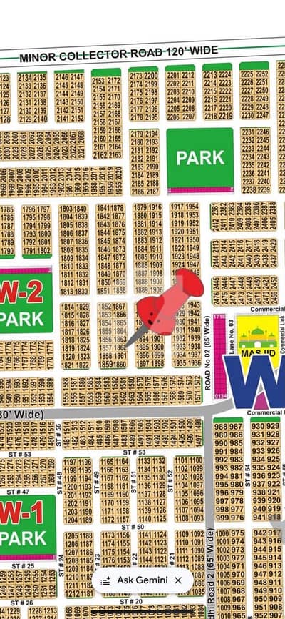 Sector W1 1 Kanal Plot Near To Road Near To Park  Near To Masjid