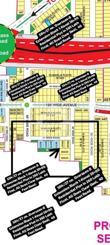 584/27 no. EE-Block & Overseas-B Extension Block 20-Marla 50 by 90 Residential Plot in 260 Lakh Final. All Dues Clear Deal, 40 Feet Road. Best Location For Constructing Your Dream House in Bahria Town Lahore