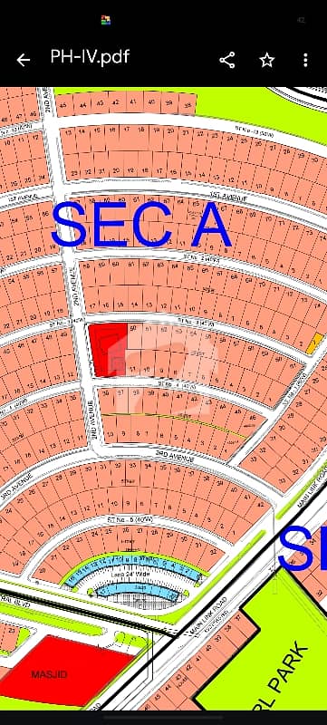 Sector A 1st Ave Plot available for sale