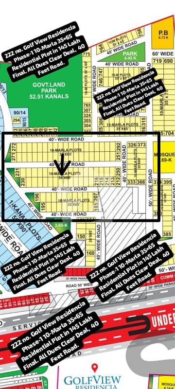 222 no. Golf View Residencia Phase-1 10-Marla (35 By 65) Residential Plot In 145 Lakh. All Dues Clear Deal, 40 Feet Road. Best Location For Constructing Your Dream House In Bahria Town Lahore 222 no. Golf View Residencia Phase-1 10-Marla (35 By 65) Residential Plot In 145 Lakh. All Dues Clear Deal, 40 Feet Road. Best Location For Constructing Your Dream House In Bahria Town Lahore