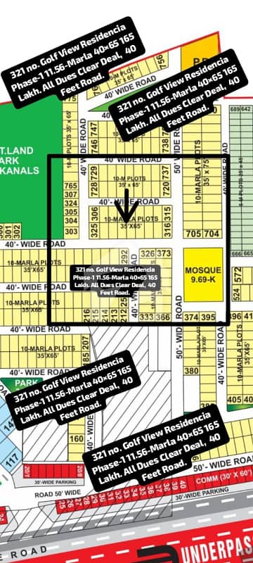 321 no. Golf View Residencia Phase-1 11.56-Marla (40 By 65) Residential Plot In 165 Lakh. All Dues Clear Deal, 40 Feet Road. Best Location For Constructing Your Dream House In Bahria Town Lahore 321 no. Golf View Residencia Phase-1 11.56-Marla (40 By 65) Residential Plot In 165 Lakh. All Dues Clear Deal, 40 Feet Road. Best Location For Constructing Your Dream House In Bahria Town Lahore