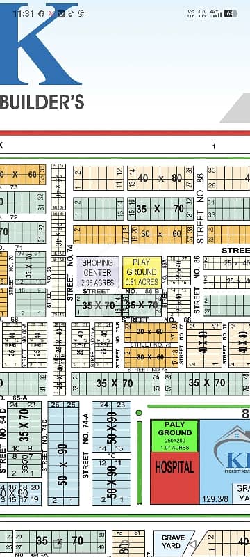 STREET 85 CORNER PLOT SUN FACE  TOP LOCATION on 80ft Street