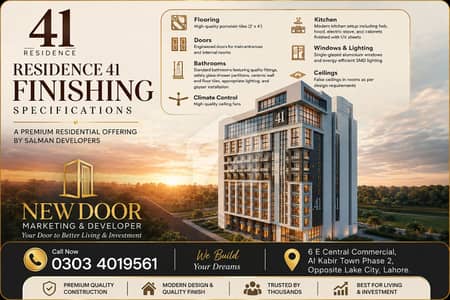 Luxury Flats for Sale in 41 Residence by Salman Developers Prime Investment Opportunity