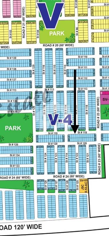 DHA Multan sector V5 Marla residential plot near to park, Masjid and commercial.