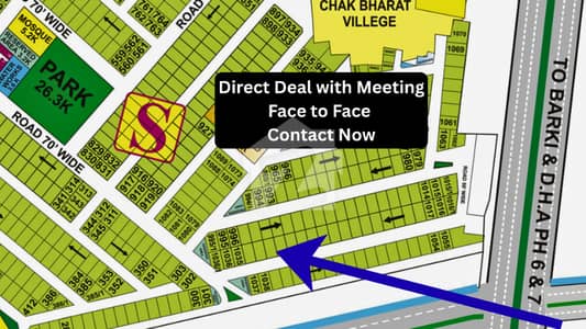 S-1032 | Direct Deal with Meeting | 1 Kanal | 70 Ft Road | Near 27 Kanal Park | Phase 8 DHA
