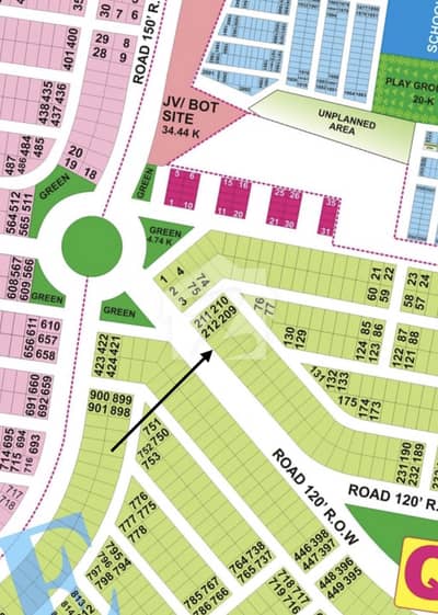 1 Kanal Pair Main 120 Ft Road Near Theme Park