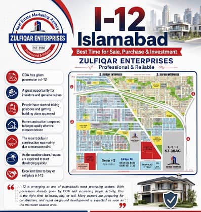 I-12 ISLAMABAD THE RIGHT TIME TO INVEST