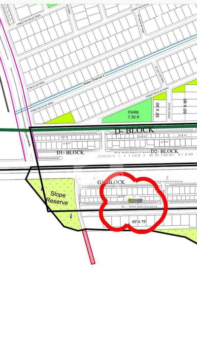 In The Starting Of Dha Phase 6 River View Sector  Block G1 Service Road G2 30/30 Plot For Sale !