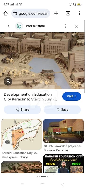 40 Acares Commercial land available for sale in Education City with SIUT wall for Hospital & University purpose