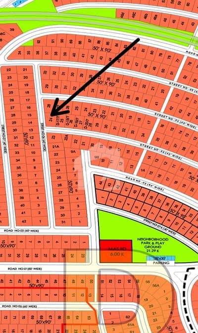 One Kanal South Face Corner Plot' One Kanal South Face Corner Plot'
