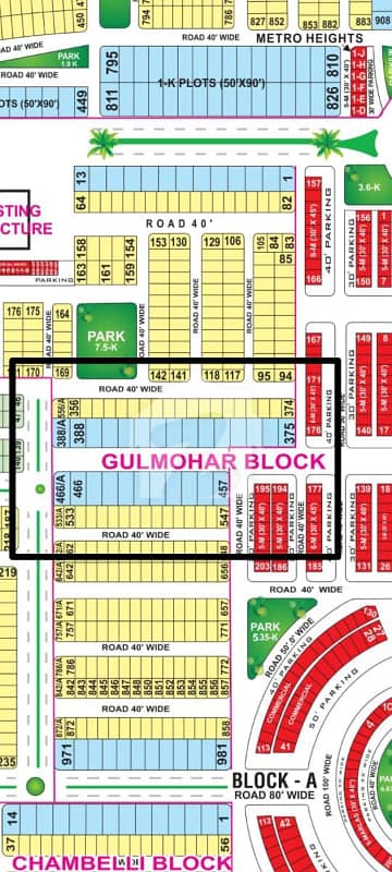 460 No. Gulmohar Block 1-Kanal (50 By 90) Residential Plot In 500 Lakh. All Dues Clear Deal, 60 Feet Road. Best Location For Constructing Your Dream House In Bahria Town Lahore
