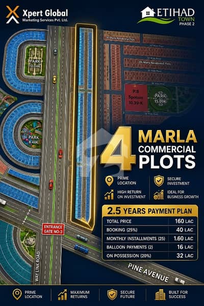 4 Marla commercial Etihad town Phase 2
