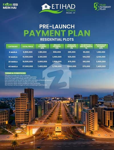 Etihad Town Phase 4 Pre Launch Booking Available  Faida Isi Mai Hai!