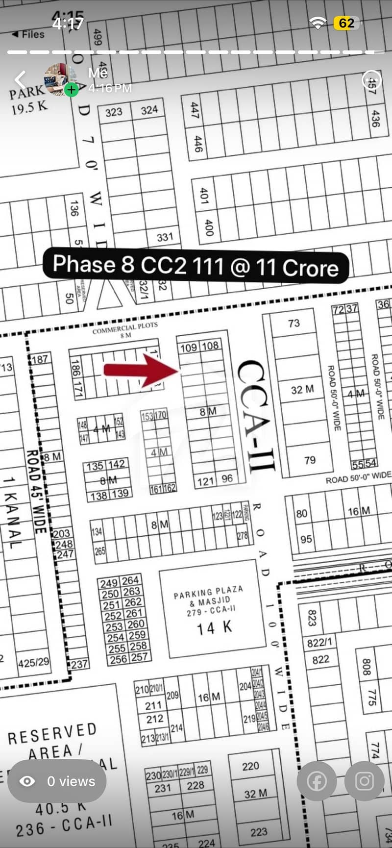 8 Marla commercial plot in CC2 W 8 Marla commercial plot in CC2 W