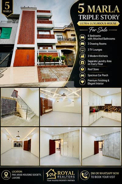 5 Marla Triple Story Ultra Luxurious House for Sale 5 Marla Triple Story Ultra Luxurious House for Sale