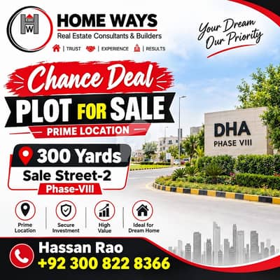 300 Yards Plot for Sale Sahil Street 2, DHA Phase 8 Extension