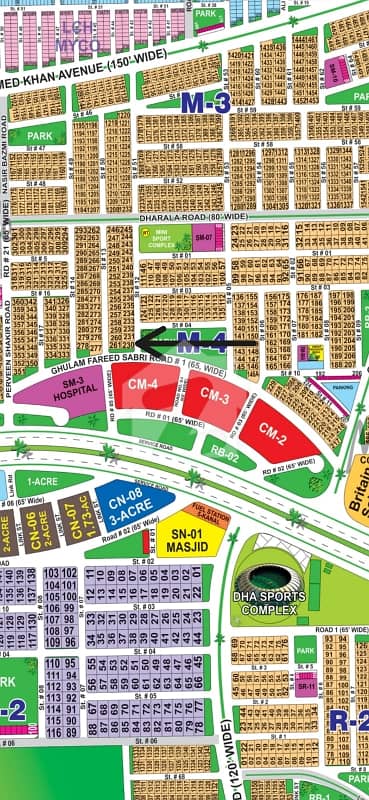 DHA Multan Sector M 1 Kanal 65ft Road Corner With Extra Land & Park Facing Residential Plot Near To Masjid And Commercial. Very Close To 300ft Road.
