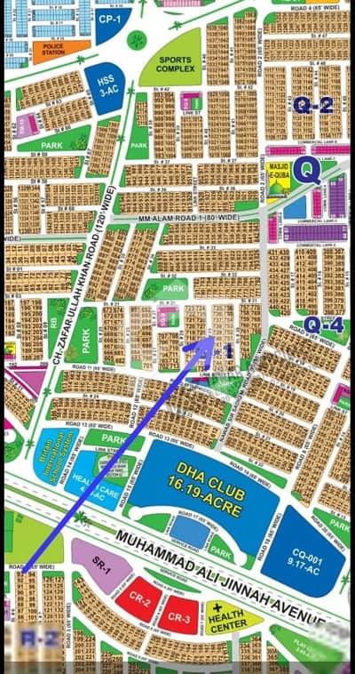 DHA Multan sector Q 1 kanal residential plot near to park, Masjid and commercial.