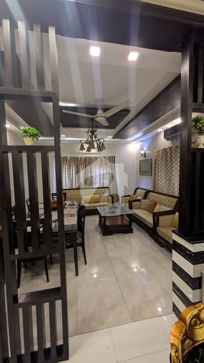 10 Marla Fully Furnished Lock Portion With 2 Bed Tv Lounge Kitchen In Hussain Block Facing Park Solar Available