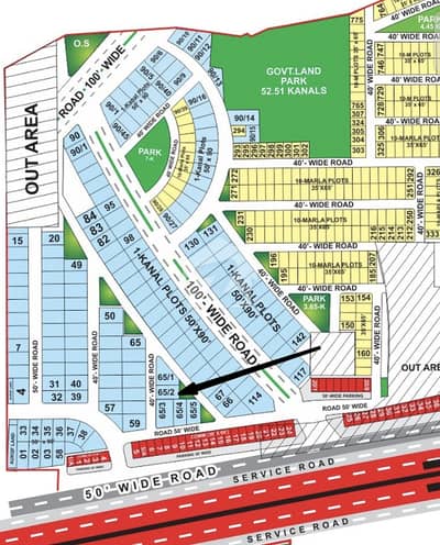 1 KANAL builder location 2 side open plot for sale in gvr-1