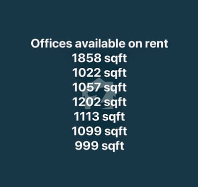 Different Size Offices for 24/7 Working in well maintained building