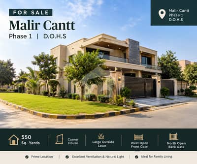 550 SQ YARD BUNGALOW FOR SALE | MALIR CANTT | DOHS PHASE 1 550 SQ YARD BUNGALOW FOR SALE | MALIR CANTT | DOHS PHASE 1