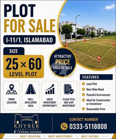 6 Marla 25x60 size plot for sale