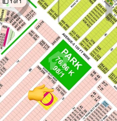 Facing park one kanal super hot location plot for sale