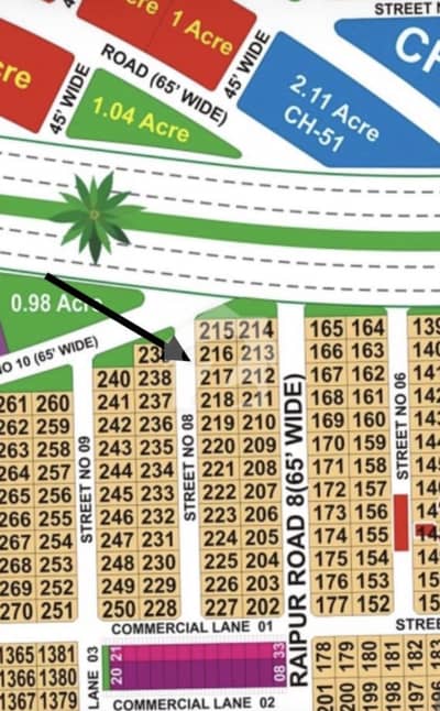 1 Kanal residential plot for sale in DHA Multan sector I