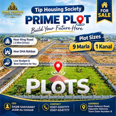9 Marla and kanal Plots for sale in TIP Housing Society