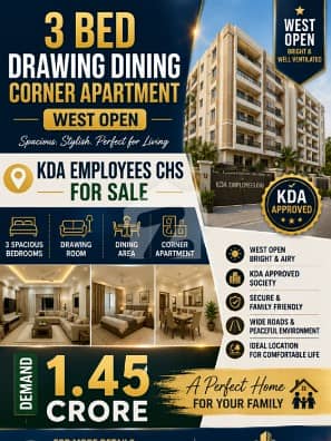 Leased 3 Bed Drawing Dining Flat for Sale KDA Society 15A, Scheme 33 Leased 3 Bed Drawing Dining Flat for Sale KDA Society 15A, Scheme 33