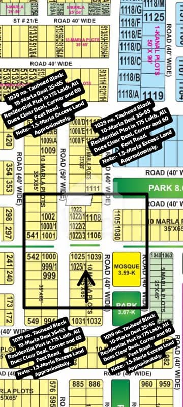 1039 no. Tauheed Block 10-Marla Deal Residential Plot in 175 Lakh. All Dues Clear Deal, 60 Feet Road. Corner Category. Best Location For Constructing Your Dream House in Bahria Town Lahore 1039 no. Tauheed Block 10-Marla Deal Residential Plot in 175 Lakh. All Dues Clear Deal, 60 Feet Road. Corner Category. Best Location For Constructing Your Dream House in Bahria Town Lahore