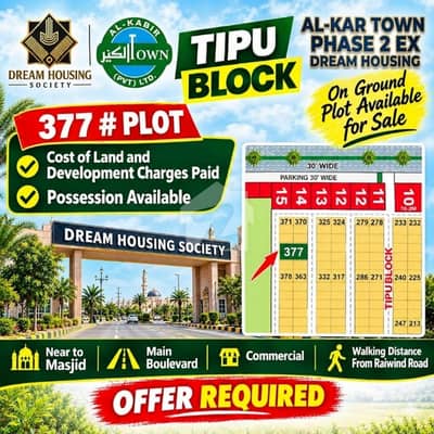3 Marla On-Ground Plot For Sale , Al-Kabir Town Phase 2 (Ex-Dream Housing)