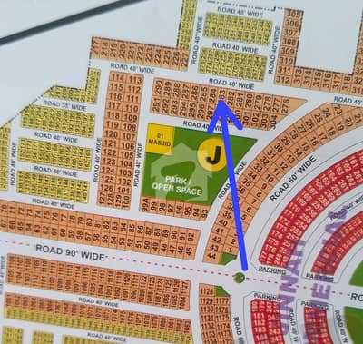 Near Park and Masjid 10 Marla Plot Available for Sale In royal palm City Gujranwala block J