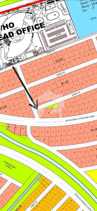 Dha Phase 5. . . . . Sector F. . . . . 1 Kanal Corner Plot Available For Sale