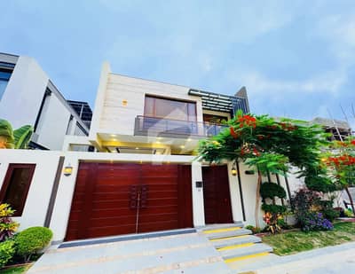500 Yards Brand New Bungalow Semi Furnished With Pool Basement Available For Sale