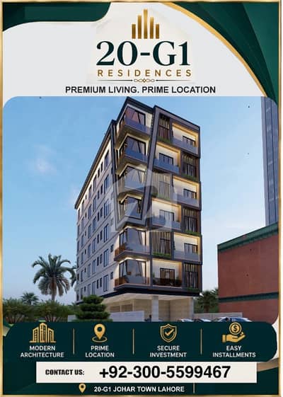 1BHK Flat available For Sale Nearby Doctor Hospital Main Canal Road Johar Town Lahore