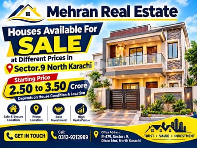 نارتھ کراچی ۔ سیکٹر 9 نارتھ کراچی,کراچی میں 4 کمروں کا 5 مرلہ مکان 3.0 کروڑ میں برائے فروخت۔ نارتھ کراچی ۔ سیکٹر 9 نارتھ کراچی,کراچی میں 4 کمروں کا 5 مرلہ مکان 3.0 کروڑ میں برائے فروخت۔