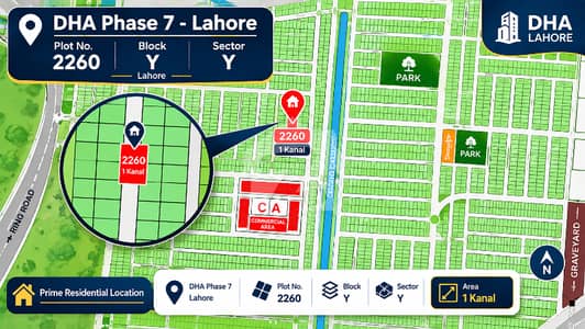 Premium 1 Kanal Residential Plot No. 2260 for Sale in Block Y, DHA Phase 7 Lahore Premium 1 Kanal Residential Plot No. 2260 for Sale in Block Y, DHA Phase 7 Lahore
