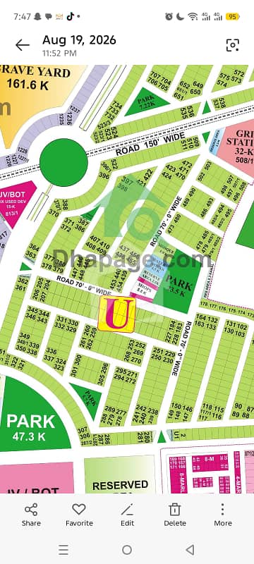 Phase 8 U Block corner 70 feet road available prime location Phase 8 U Block corner 70 feet road available prime location