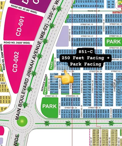 250ft Main Boulevard Road Facing + Park Facing Plot For Sale Dha Bahawalpur Sector-C