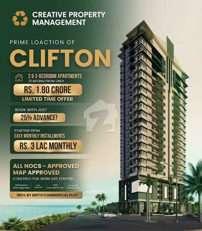 2050 Square Feet Flat For Sale In Clifton - Block 1