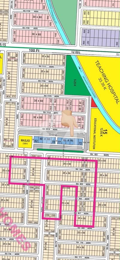 F BLOCK MINI COMMERCIAL PLOT  FOR SALE IN MULTI GARDEN B-17 40x60  PLOT NO 74  DEMAND 550