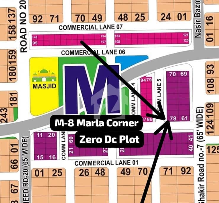 M-8 MARLA CORNER COMMERCIAL ZERO DC PLOT M-8 MARLA CORNER COMMERCIAL ZERO DC PLOT
