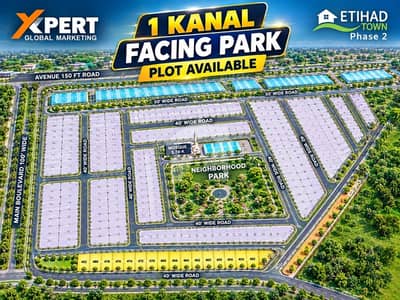 FACING PARK PRIME LOCATION PLOT IN ETIHAD TOWN PHASE 3 AVAILABLE